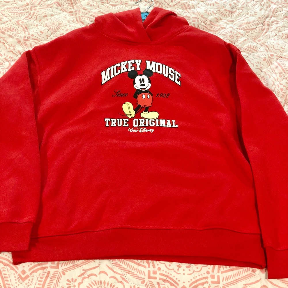 Disney Mickey Mouse Red Hoodie Small